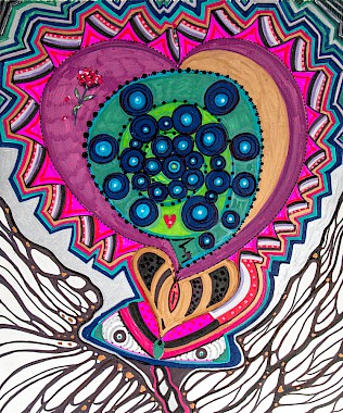 heart circles modern art