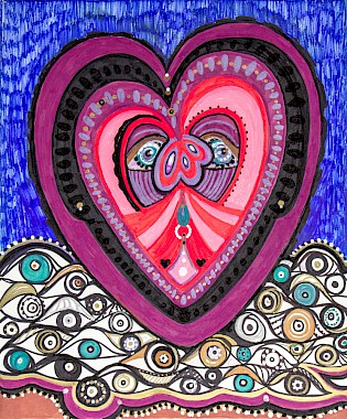 eyes heart colorful contemporary art