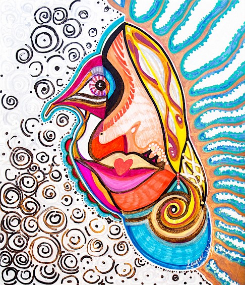 face colorful original art