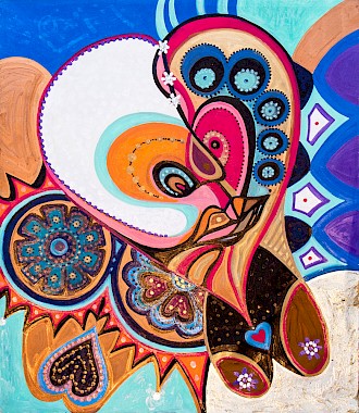 circles hearts colorful contemporary art