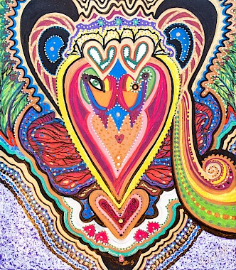 hearts colorful abstract art