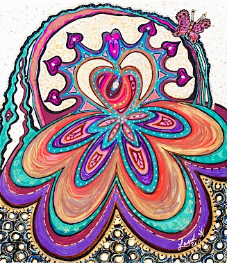 hearts colorful abstract art