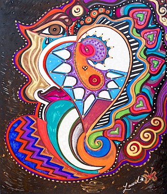 colorful hearts wall art