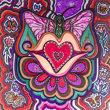 lips hearts butterflies wall art