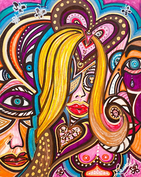 faces hearts erotic modern art