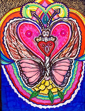 hearts butterfly wall art