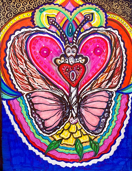 hearts butterfly wall art