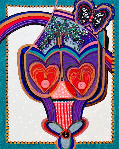 rainbow erotic butterfly tree modern art