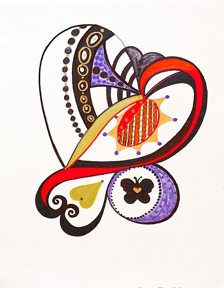 hearts butterfly wall art