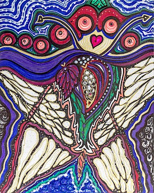 butterfly hearts modern art