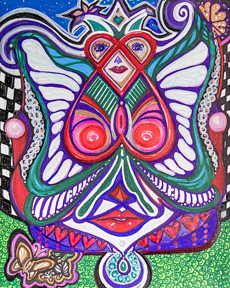 erotic checker butterfly faces modern art