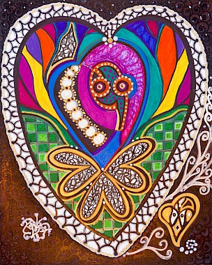 heart colorful contemporary art