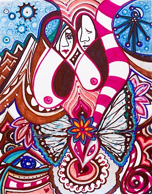 erotic butterfly faces wall art