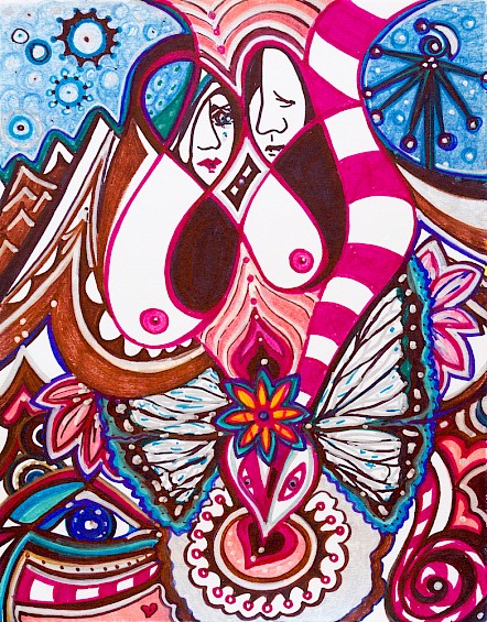 erotic butterfly faces wall art