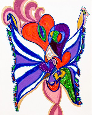 butterfly hearts colorful contemporary art