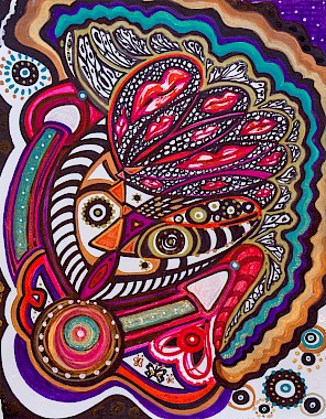 erotic lips eyes colorful contemporary artwork