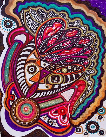 erotic lips eyes colorful contemporary artwork