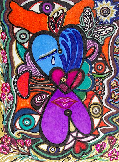 erotic hearts eyes butterflies fine art