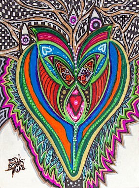 check hearts butterfly colorful abstract artwork