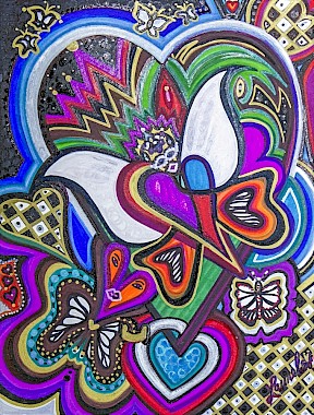 check butterfly hearts wall art