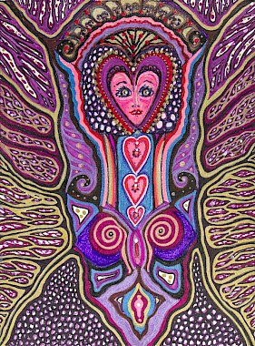 face hearts butterfly totem contemporary art