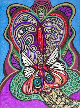 erotic butterfly heart eyes contemporary art