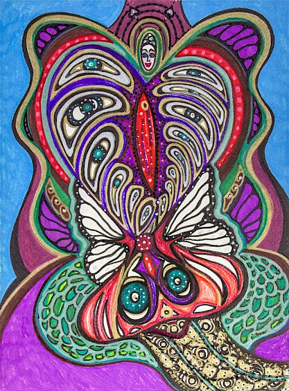 erotic butterfly heart eyes contemporary art