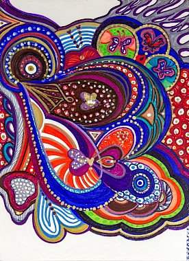 erotic butterfly colorful abstract artwork