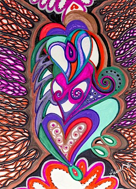 hearts colorful contemporary artwork