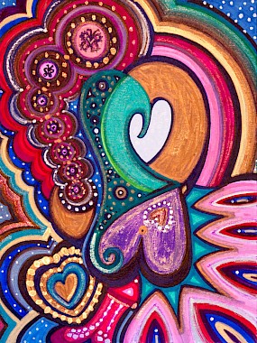 erotic hearts butterflies colorful contemporary art