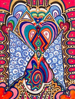 hearts colorful contemporary art