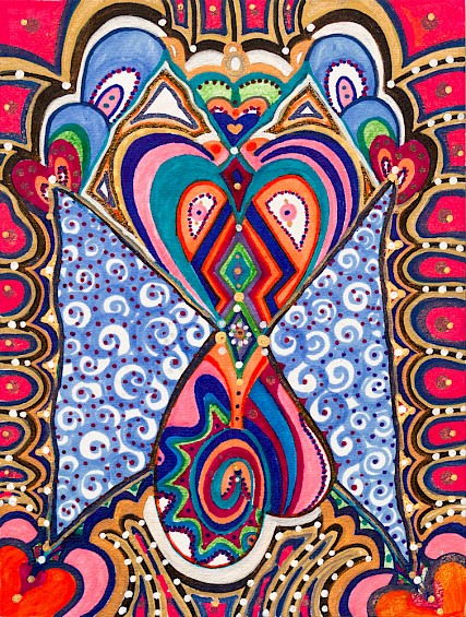 hearts colorful contemporary art